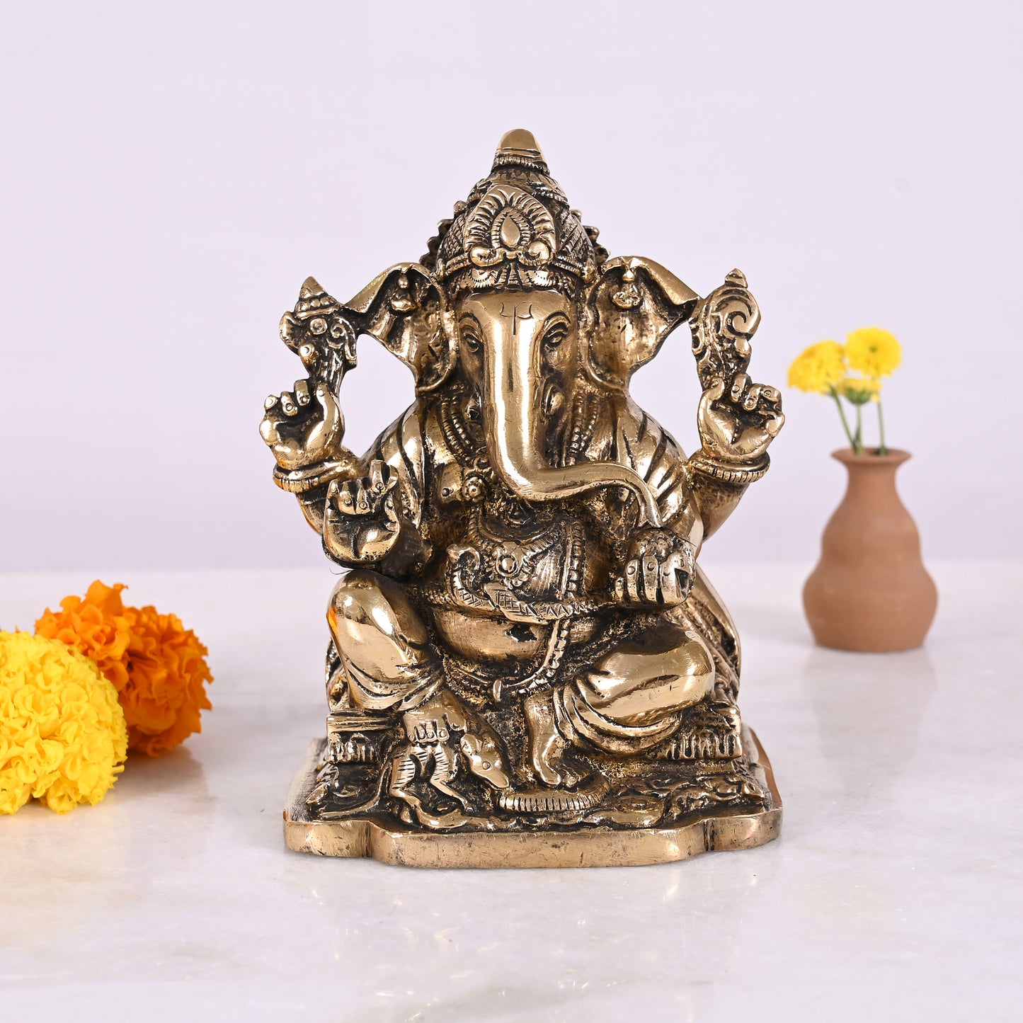 Brass Ganapathi Vigraham (6")