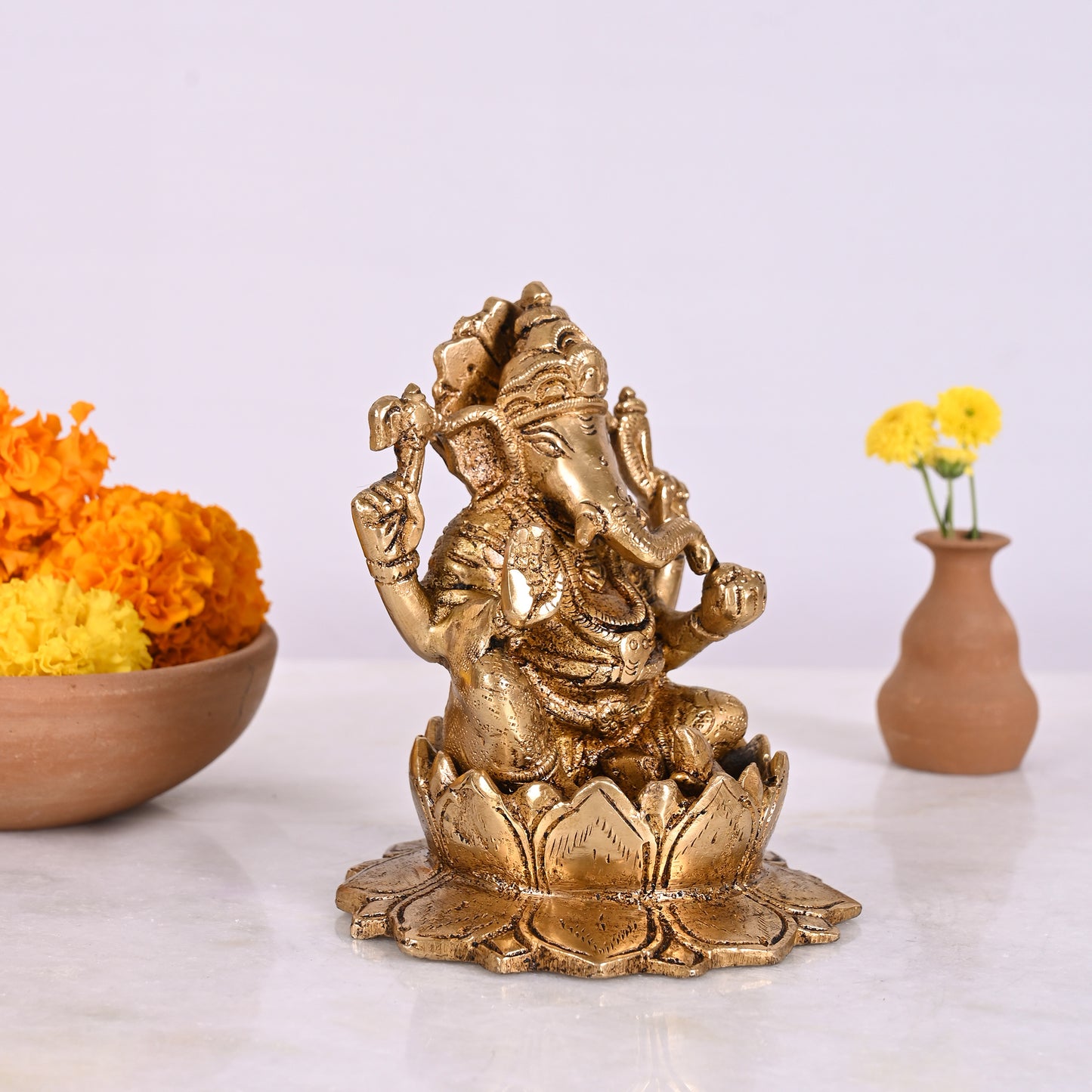 Brass Ganesha Statue (5")