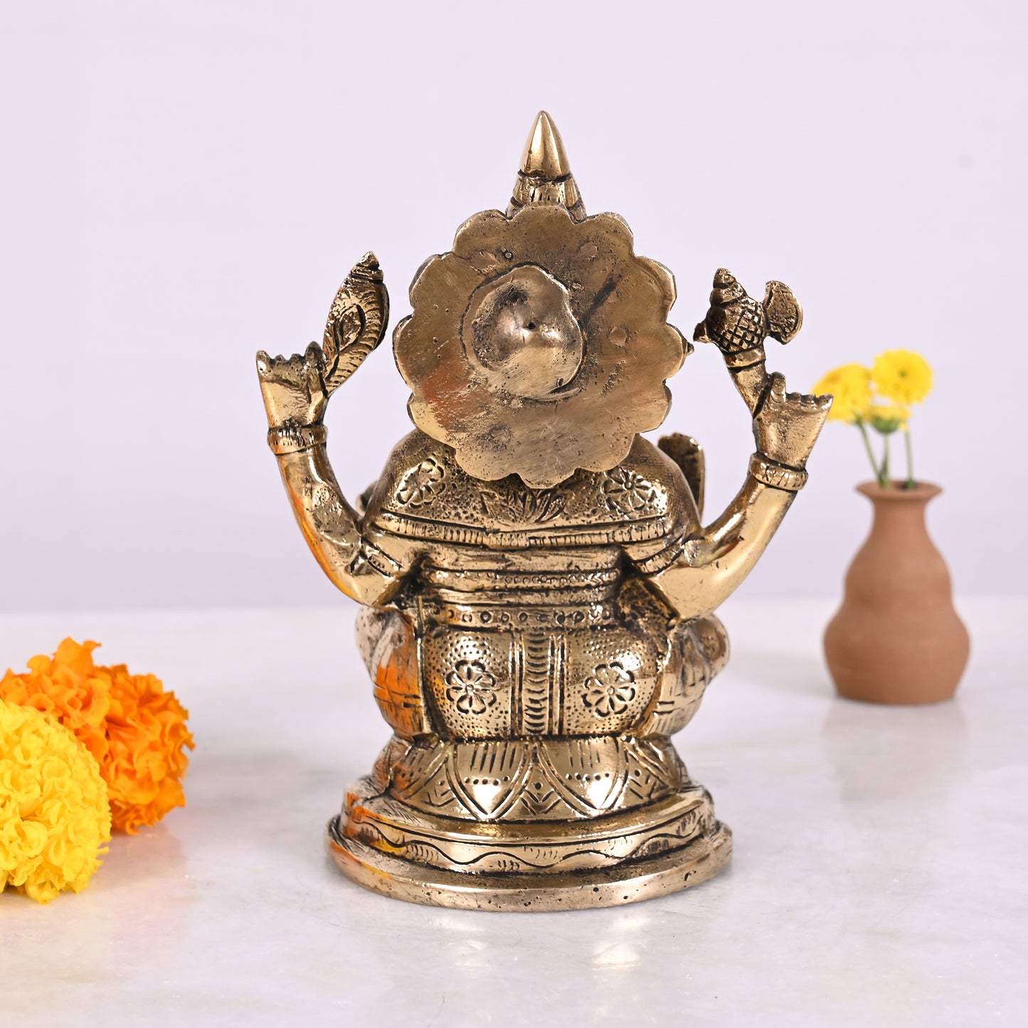 Brass Ganesh Idol (6")