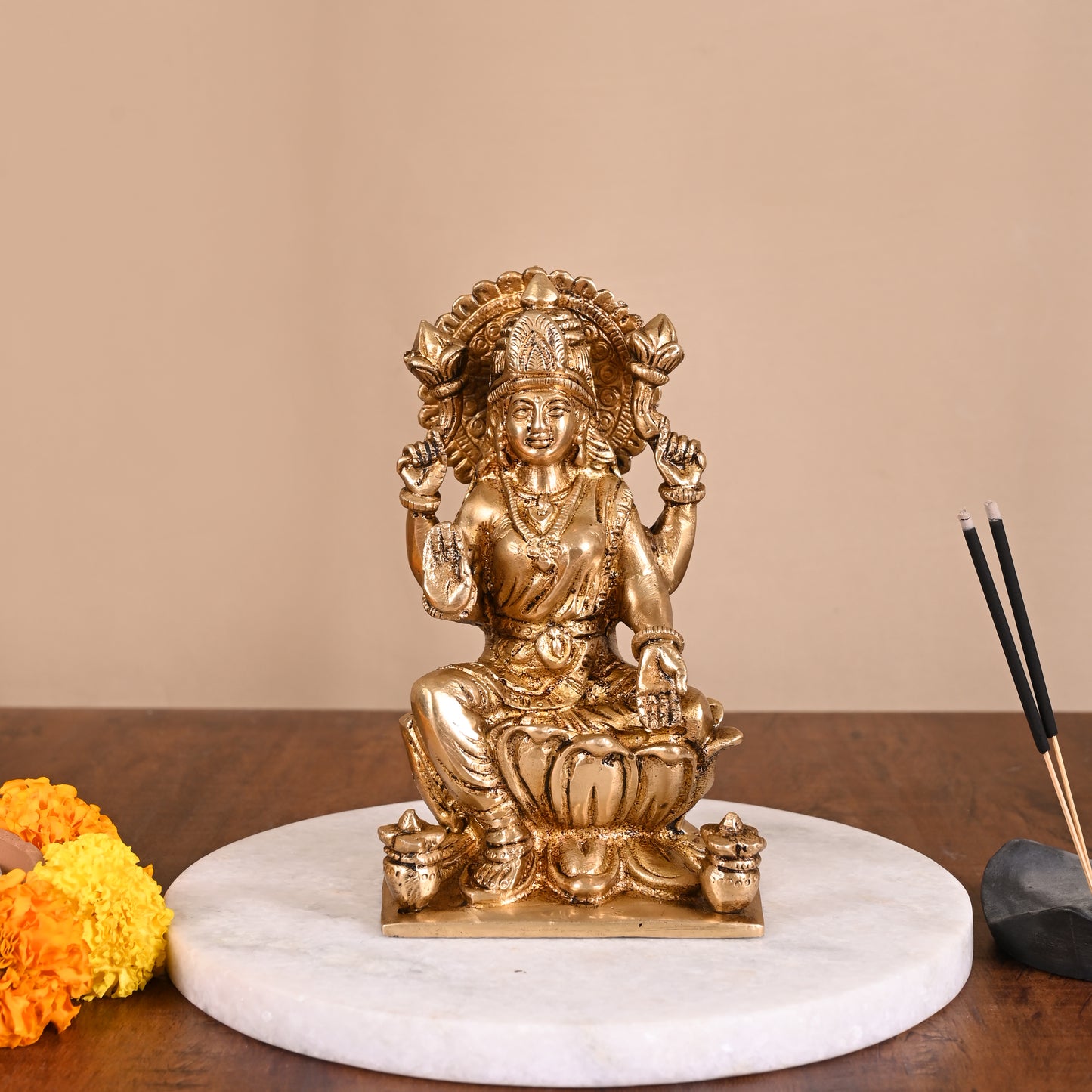 BRASS ASTHA LAKSHMI IDOL (6")