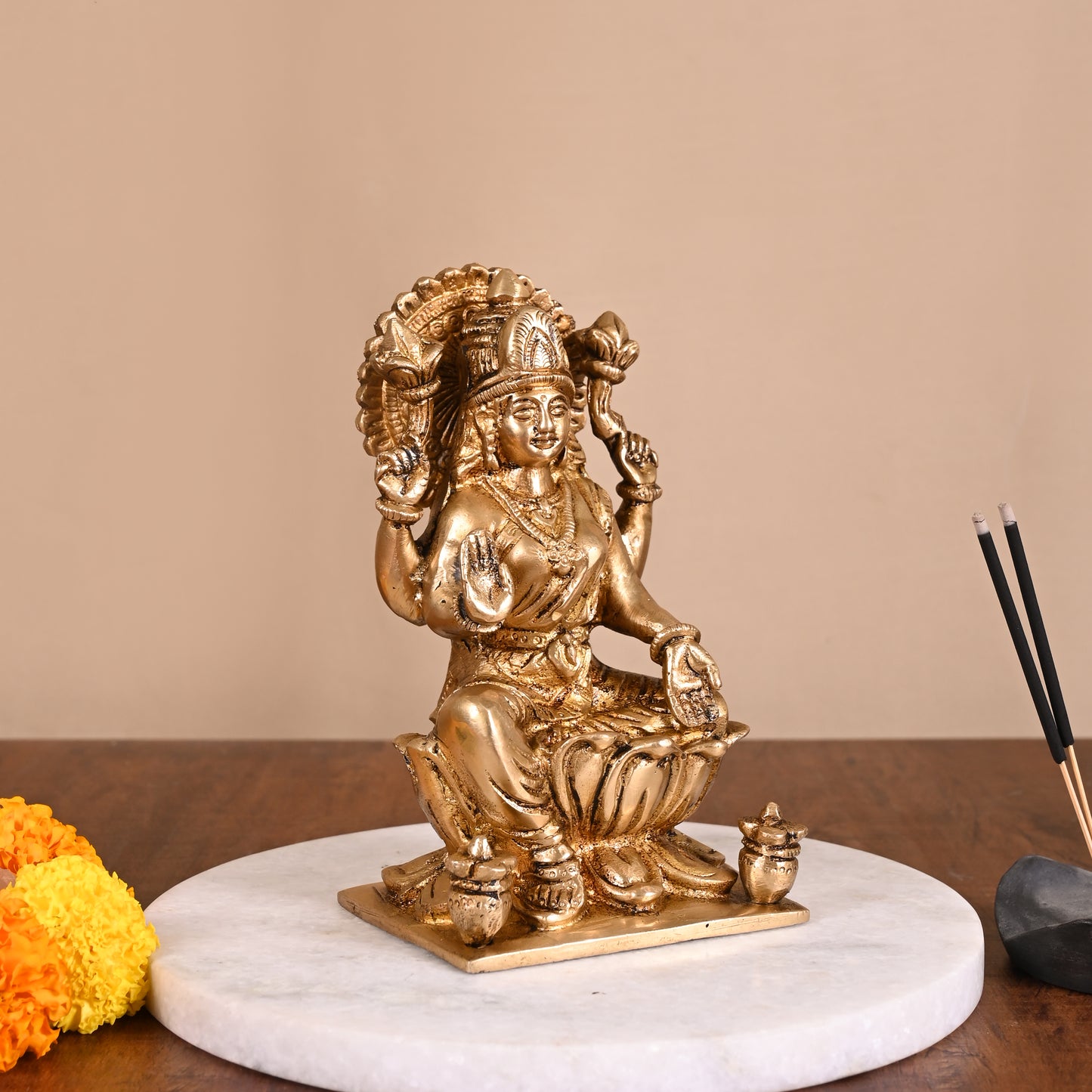 BRASS ASTHA LAKSHMI IDOL (6")