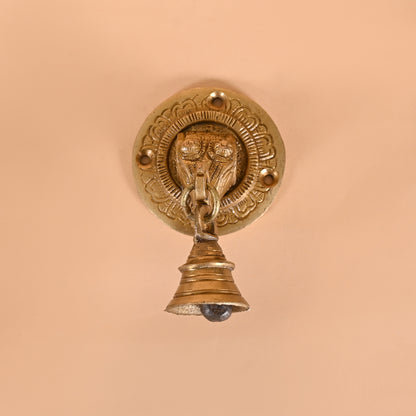 Brass Elephant Face Wall & Door Decorative Bell Pair