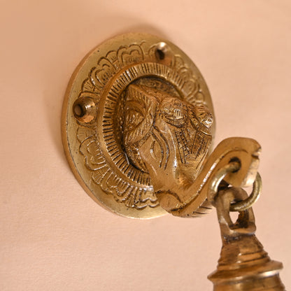 Brass Elephant Face Wall & Door Decorative Bell Pair