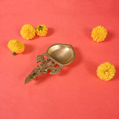 Brass Ethnic Indian Design Aarti Spoon