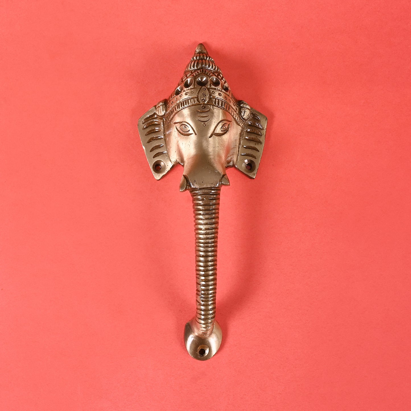 Brass Ganesh Idol with door handle (8")