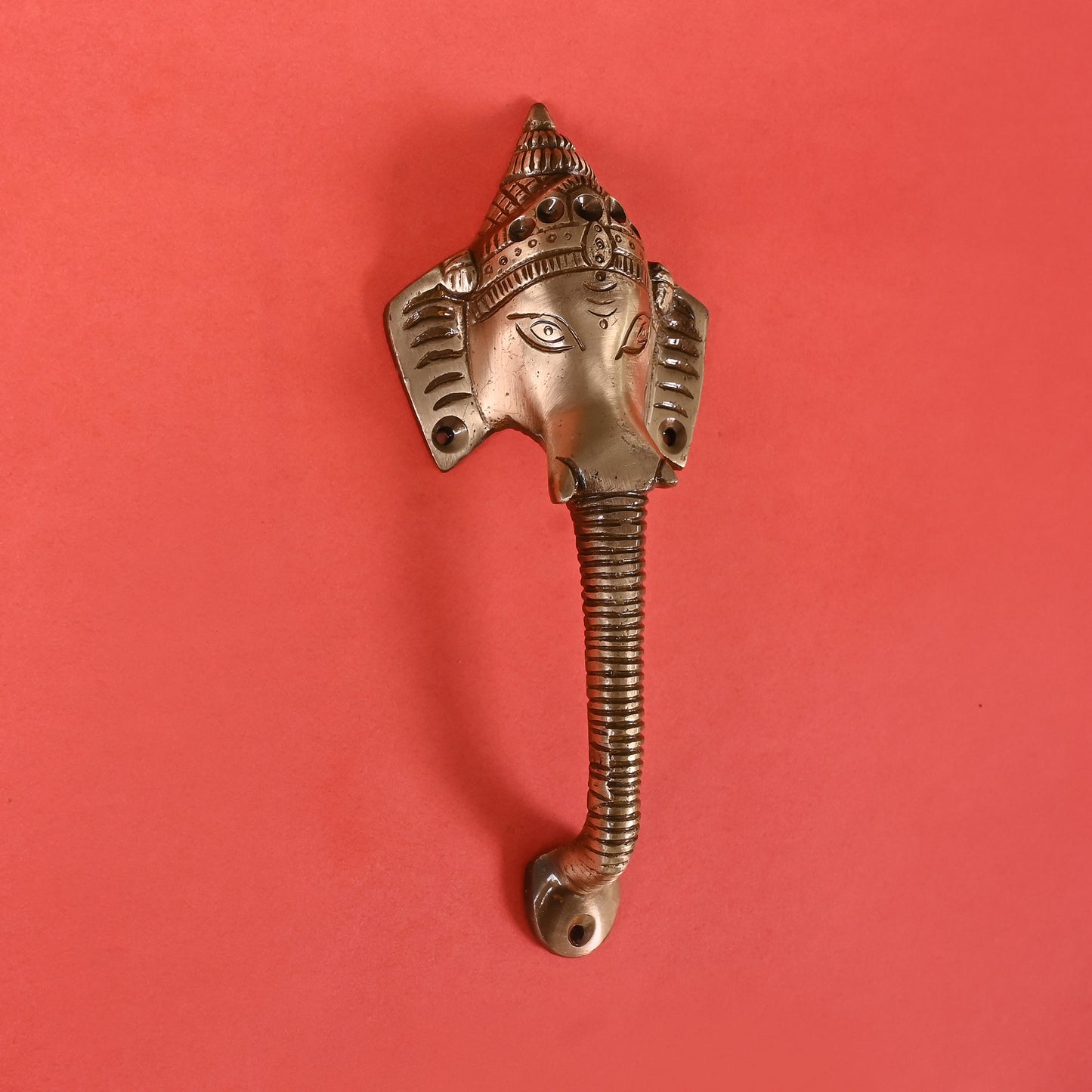 Brass Ganesh Idol with door handle (8")