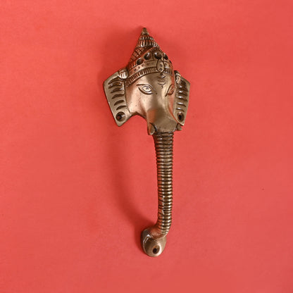 Brass Ganesh Idol with door handle (8")