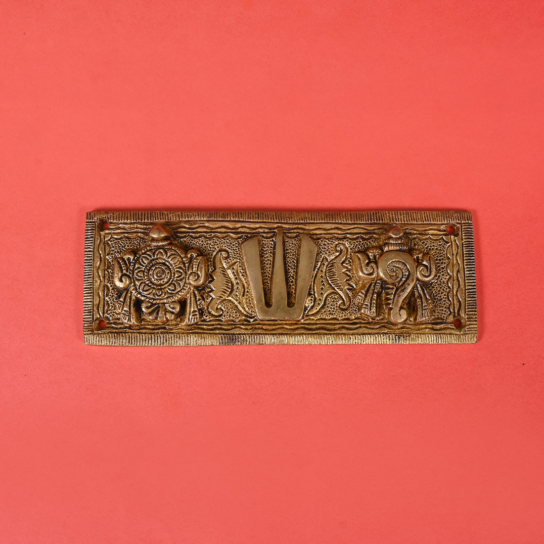 Brass Shankh Chakra Namah Wall Hanging