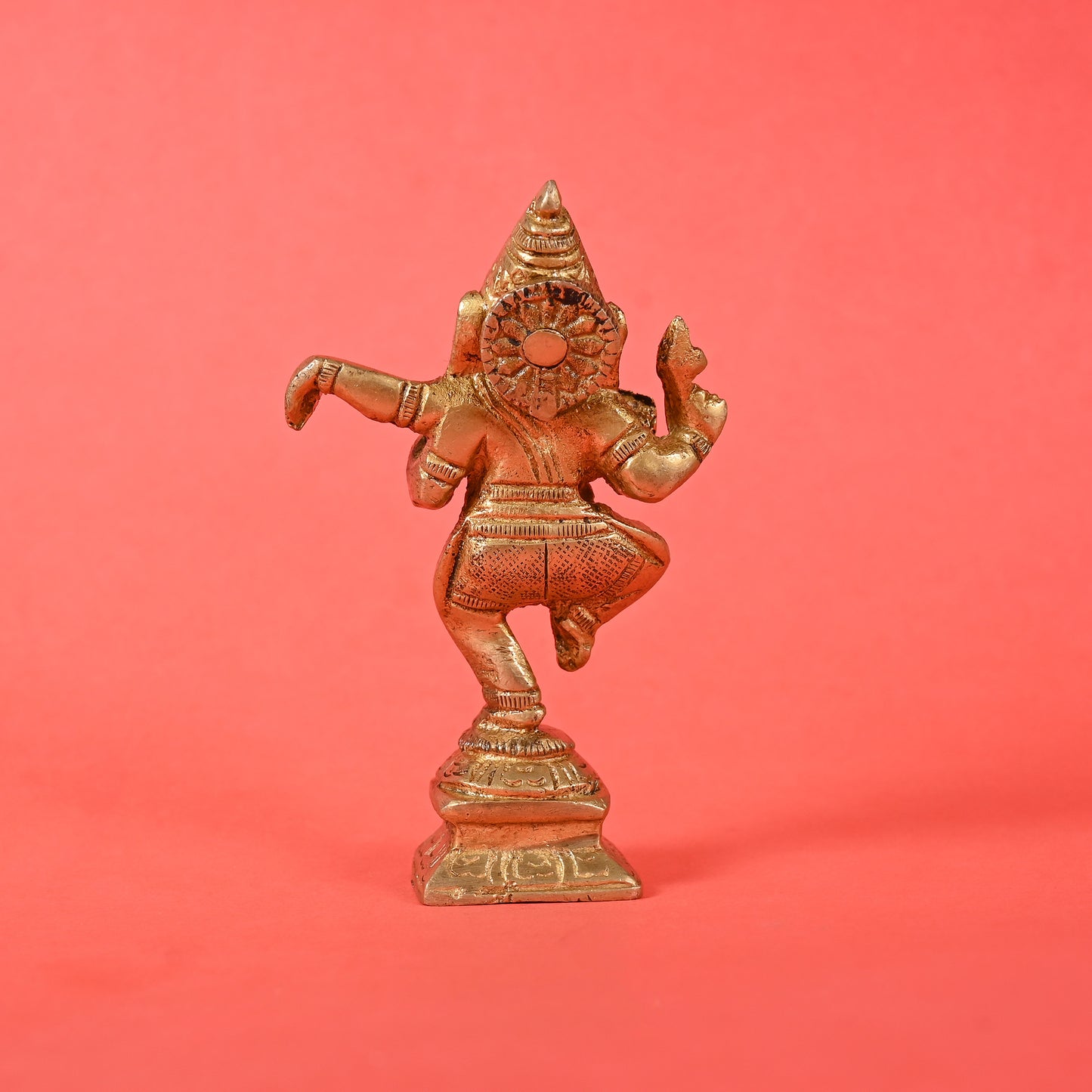 BRASS GANESHA DESIGN DOOR HANDLE + BRASS DANCING GANESHA DECOR IDOL