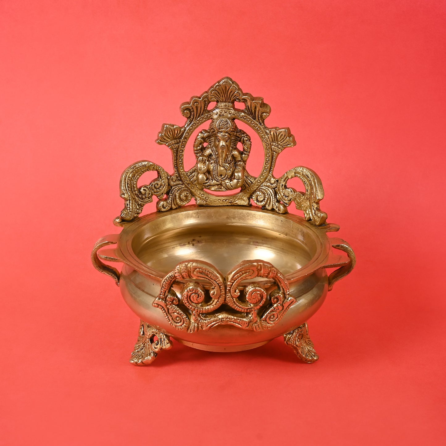Brass Ethnic Carved Ganesha Design 7"