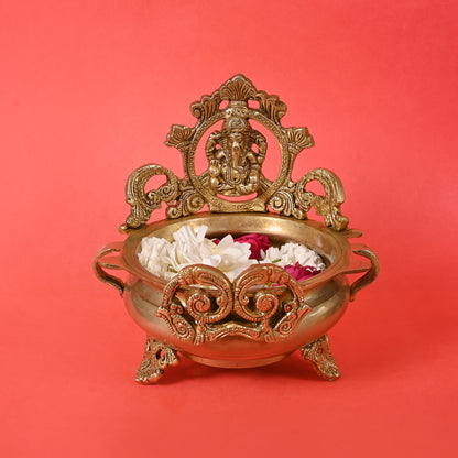 Brass Ethnic Carved Ganesha Design 7"