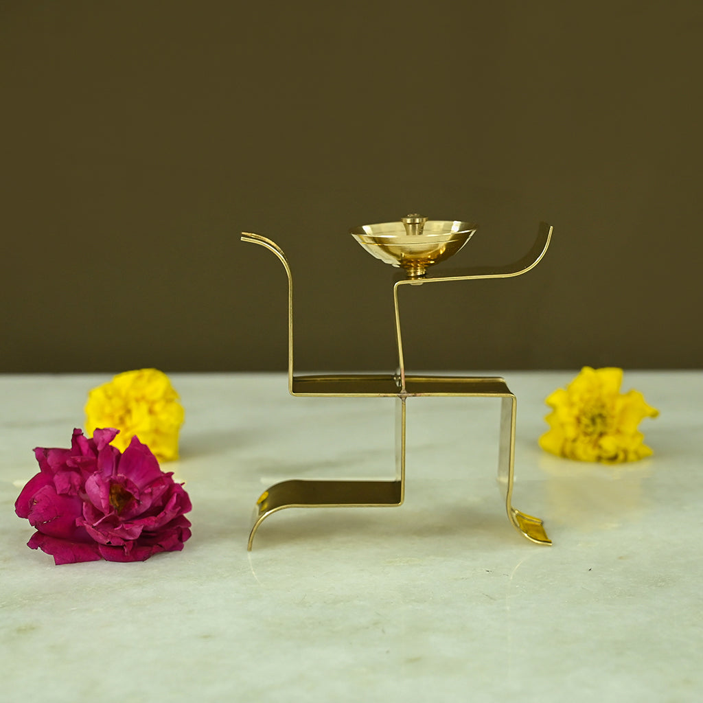 Brass Sathiya Akhand Brass Diya for Pooja