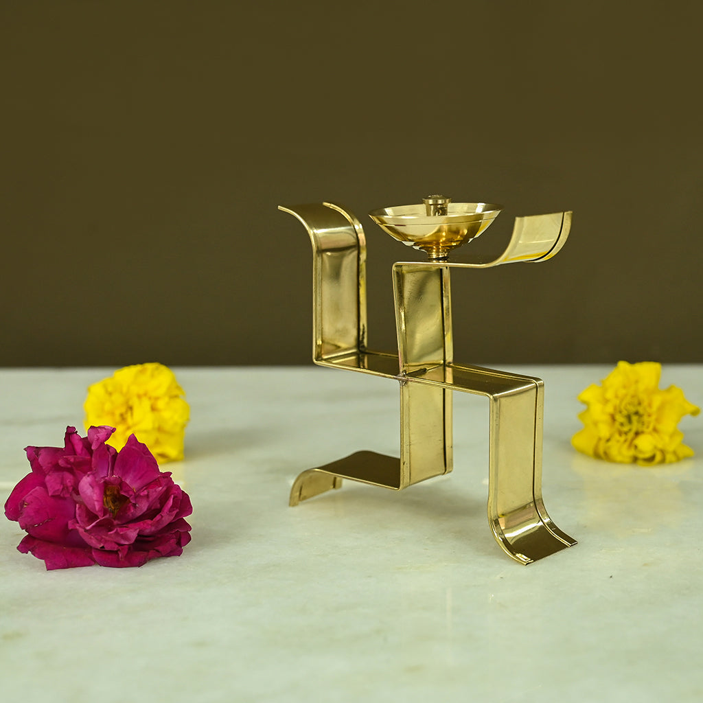 Brass Sathiya Akhand Brass Diya for Pooja