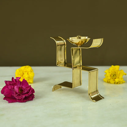 Brass Sathiya Akhand Brass Diya for Pooja