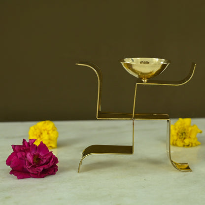 Brass Sathiya Akhand Brass Diya for Pooja