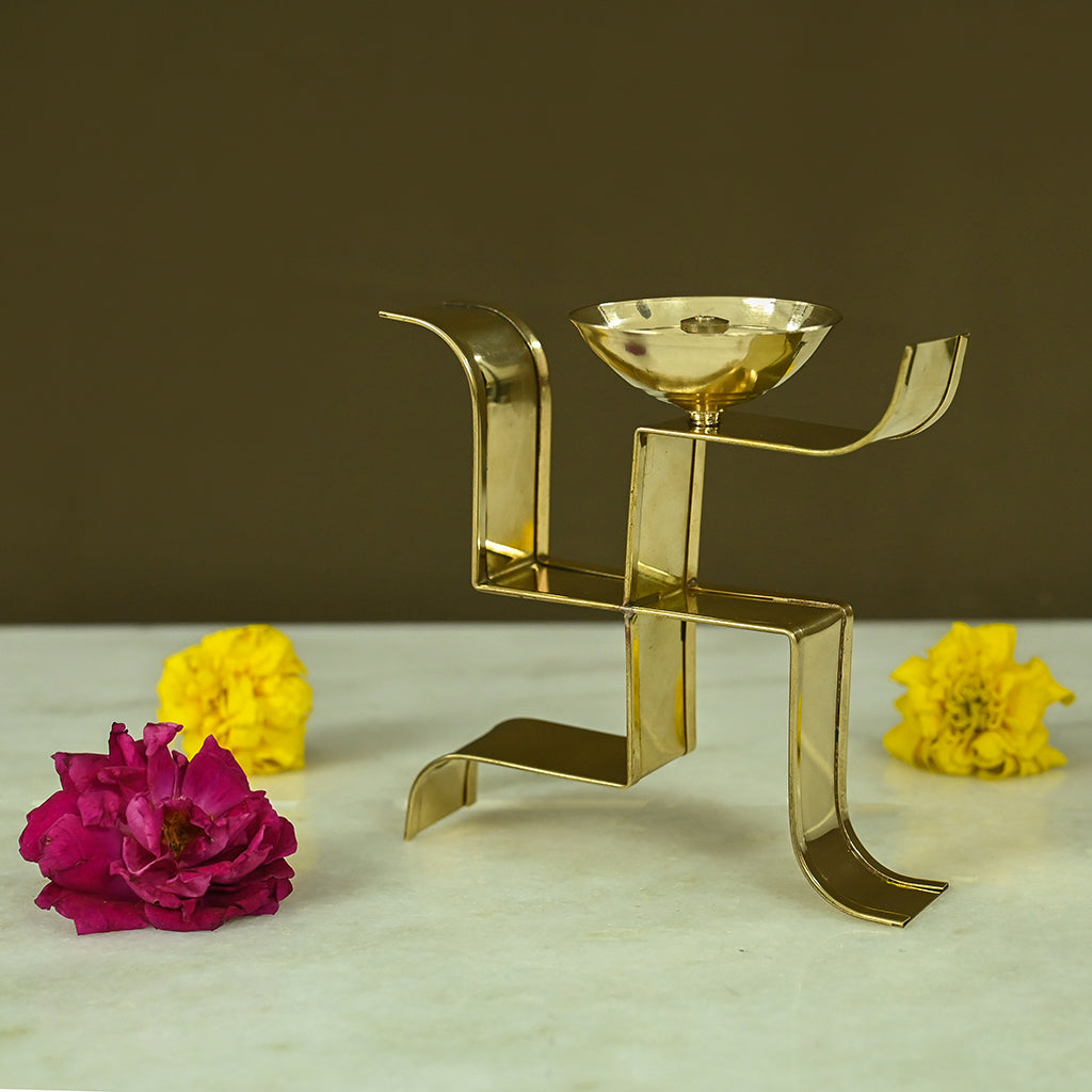 Brass Sathiya Akhand Brass Diya for Pooja
