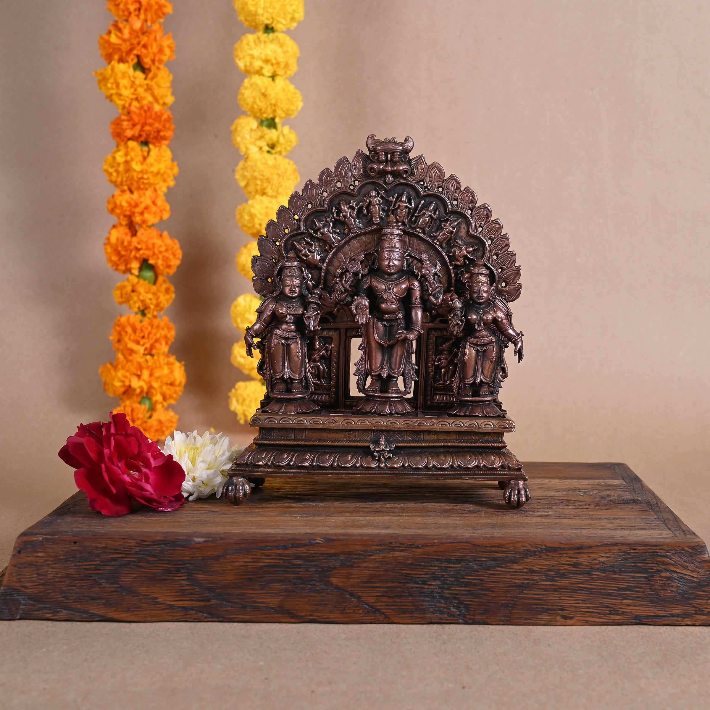 Sridevi Bhudevi Sameta Venkateswara Swamy Idols Statue Copper Set ( 7 ...