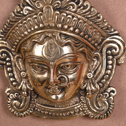 Brass Durga Wall Hanging Mask ( 1" )