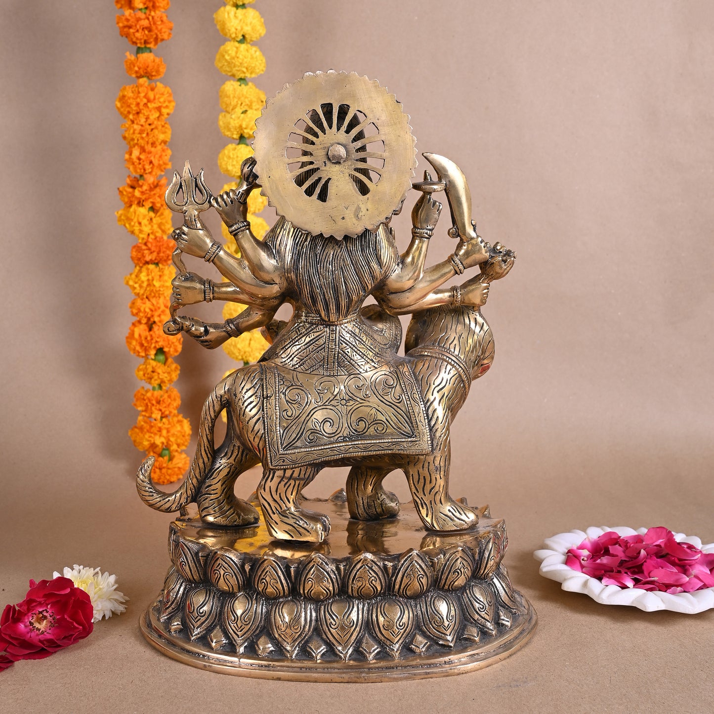 Brass Goddess Durga Idol ( 15" )