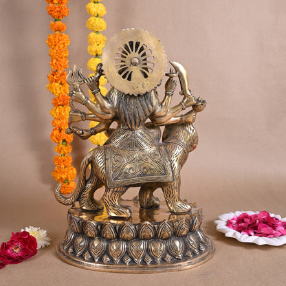 Brass Goddess Durga Idol ( 15" )