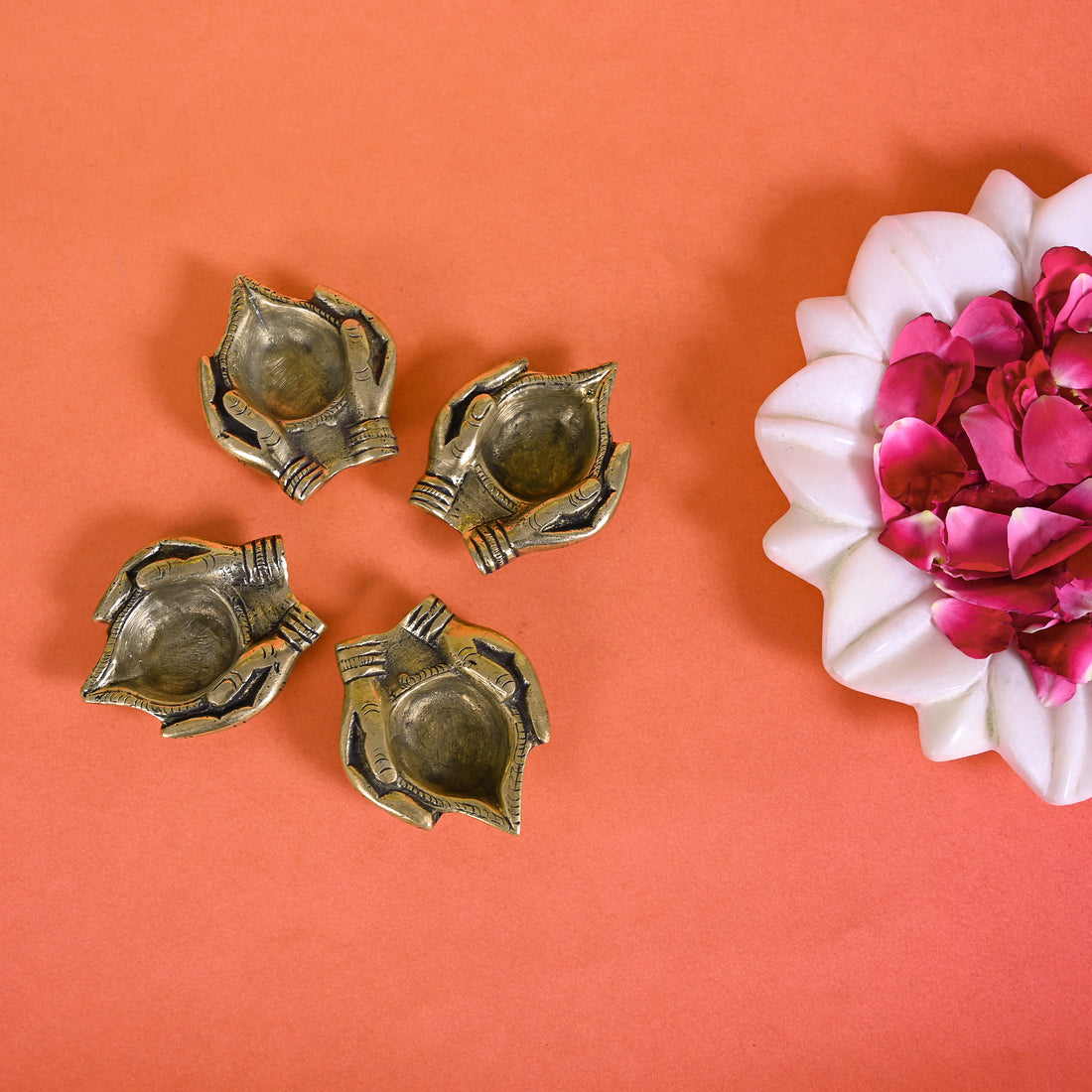 Brass Hasth Diya S/4 ( 1")