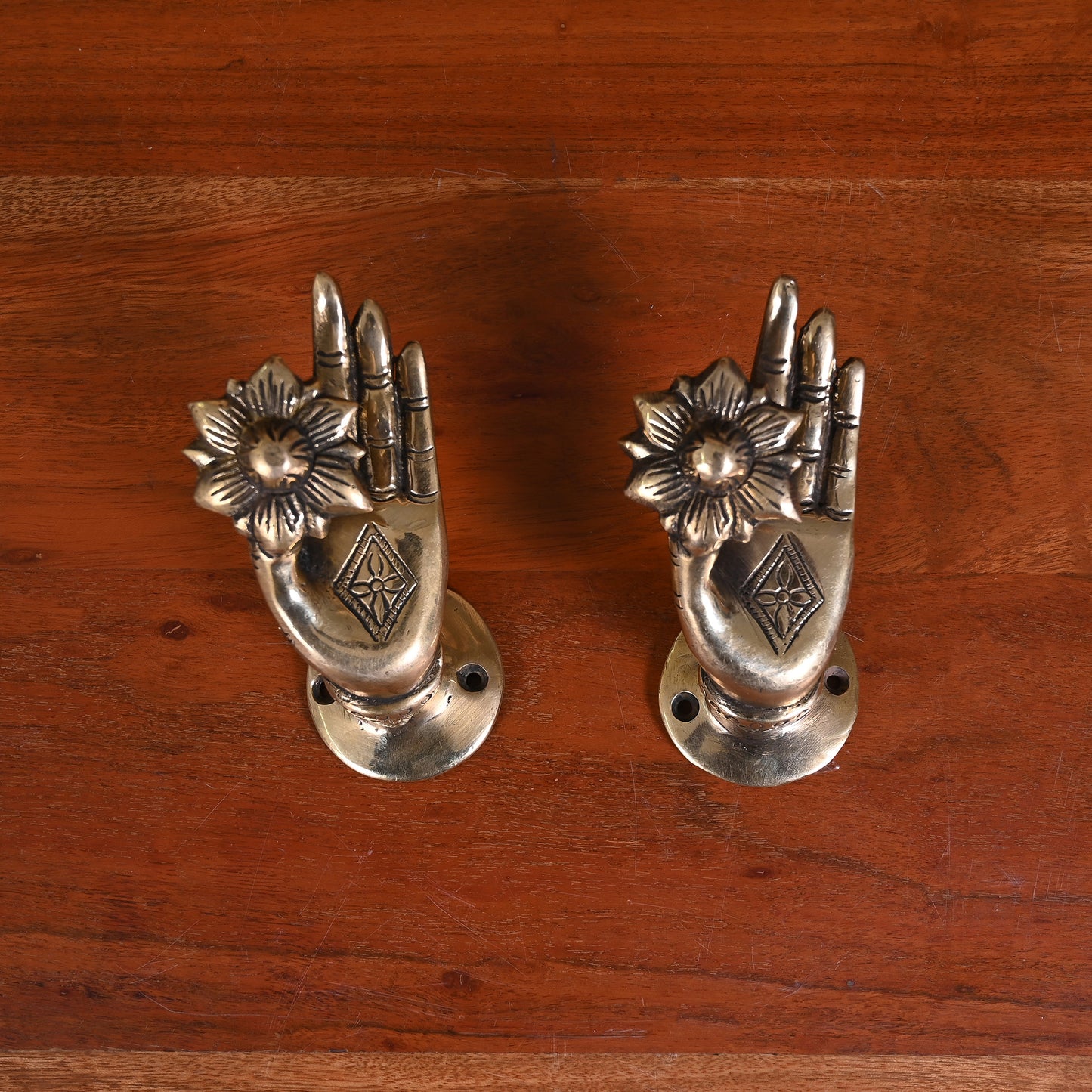 Brass Hasth Door Handles S/2 ( 3.5" )