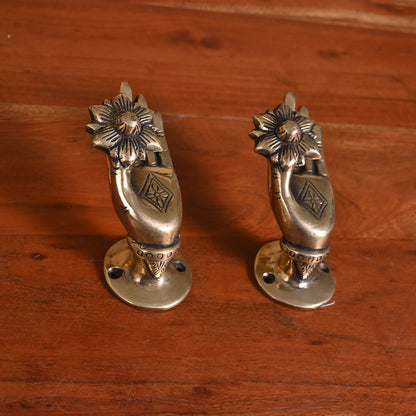 Brass Hasth Door Handles S/2 ( 3.5" )