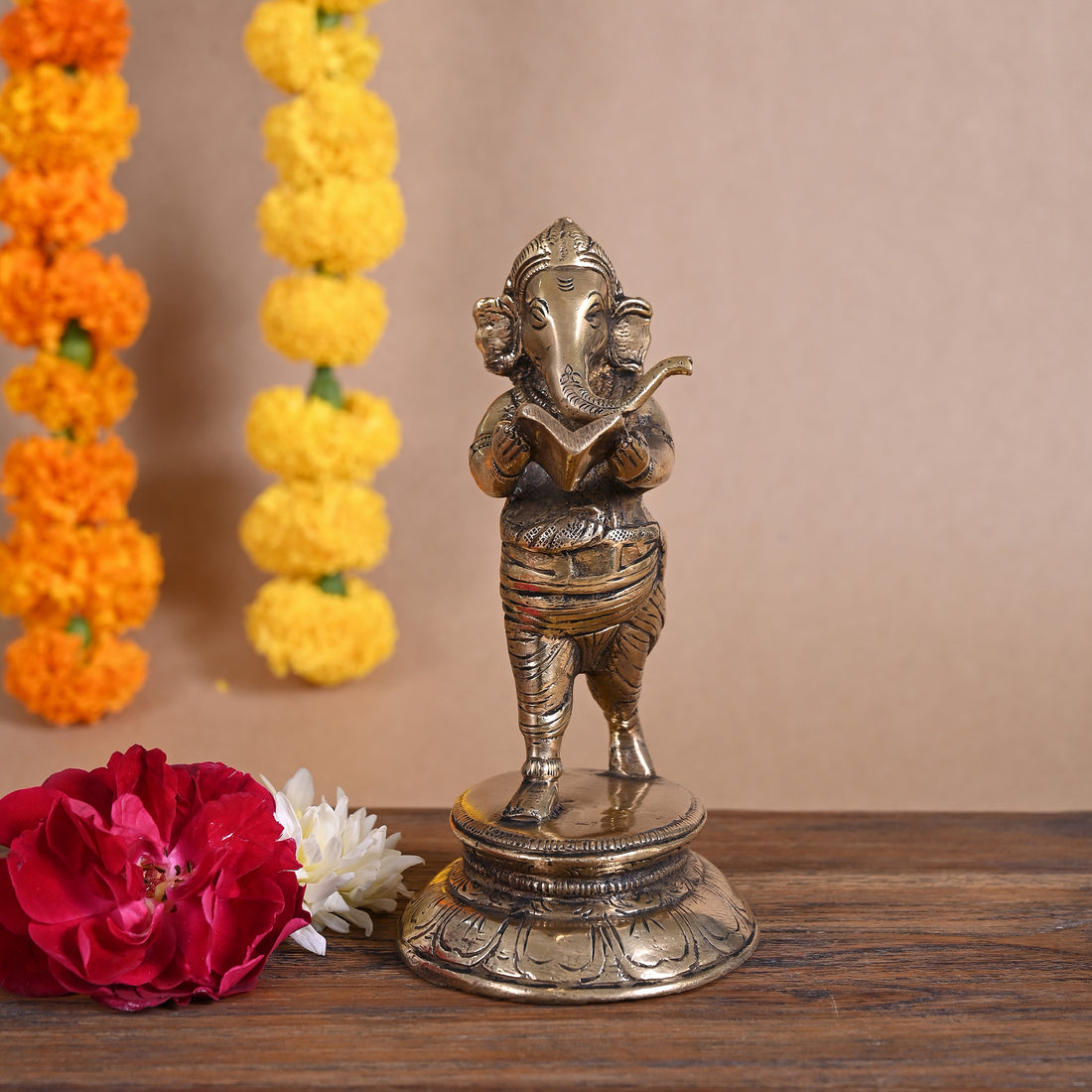 Brass Standing Ganpati (6")