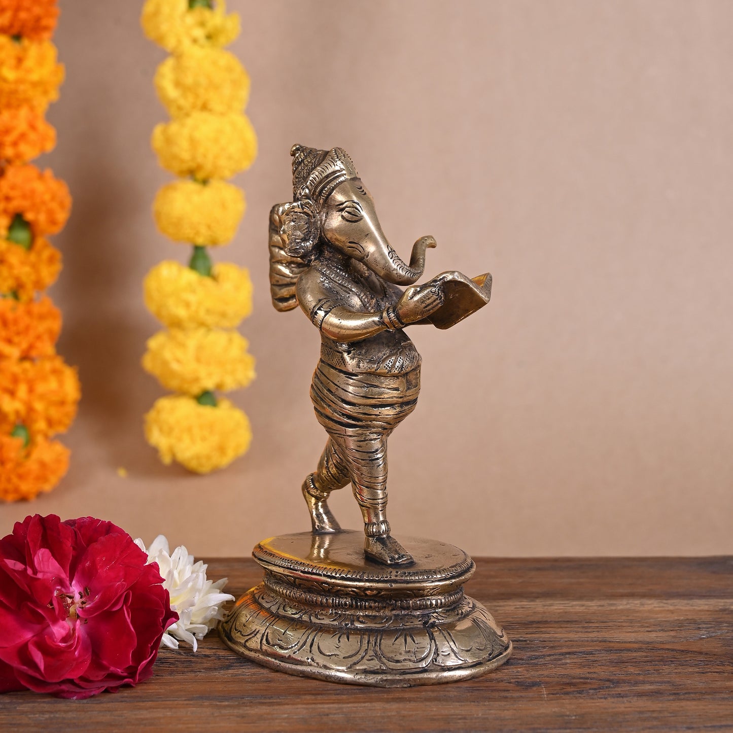 Brass Standing Ganpati (6")