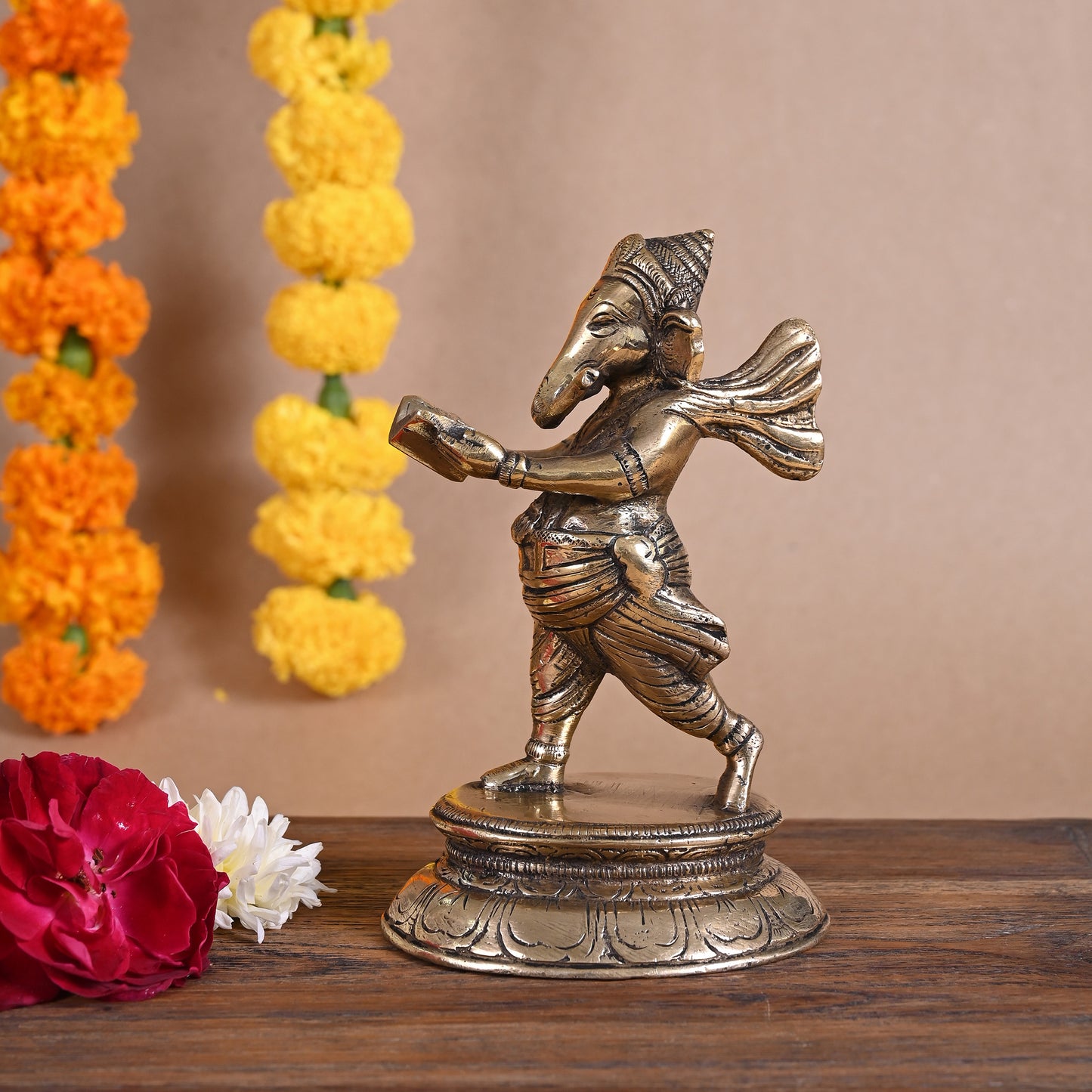 Brass Standing Ganpati (6")