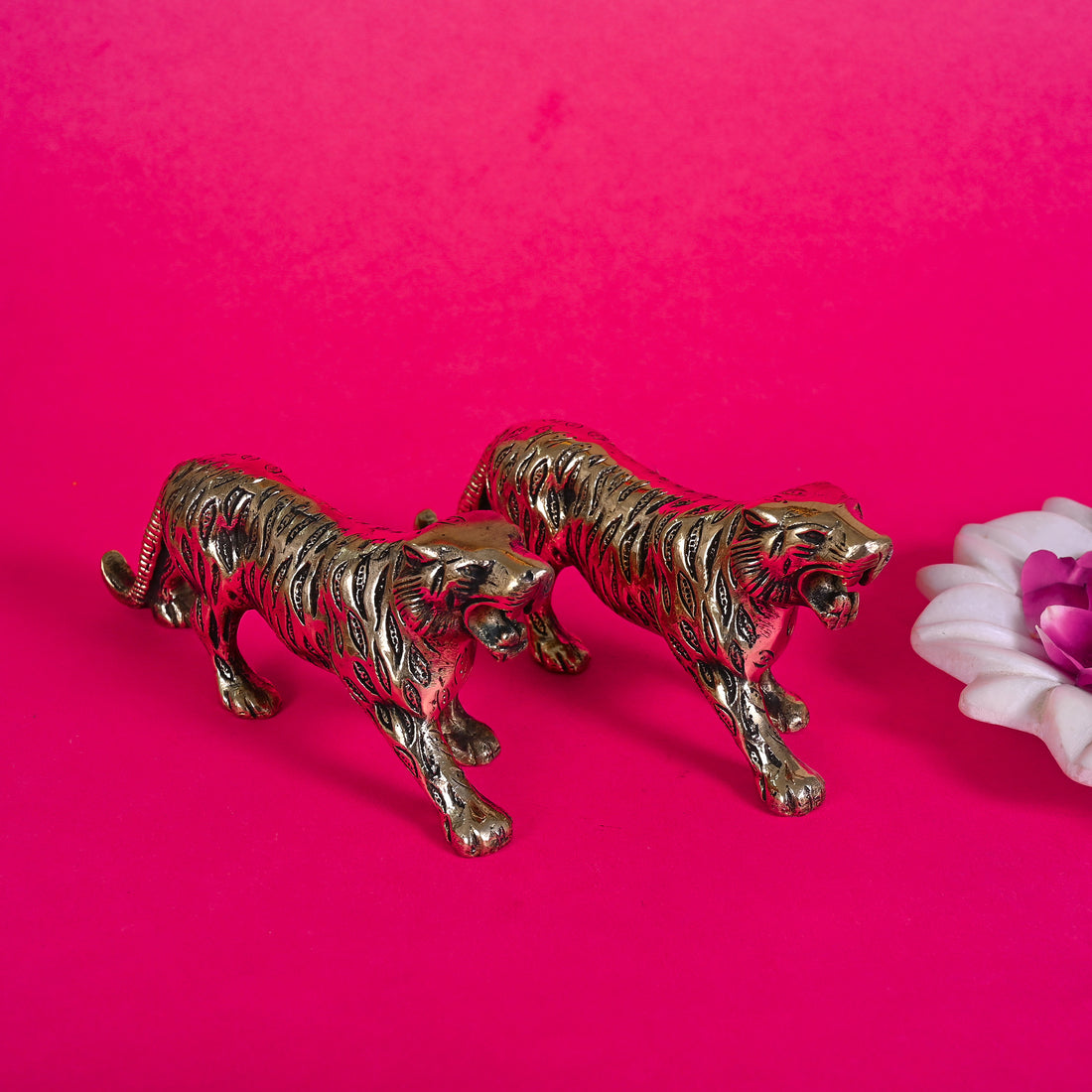 Brass Decorative Tigers S/2 (3")