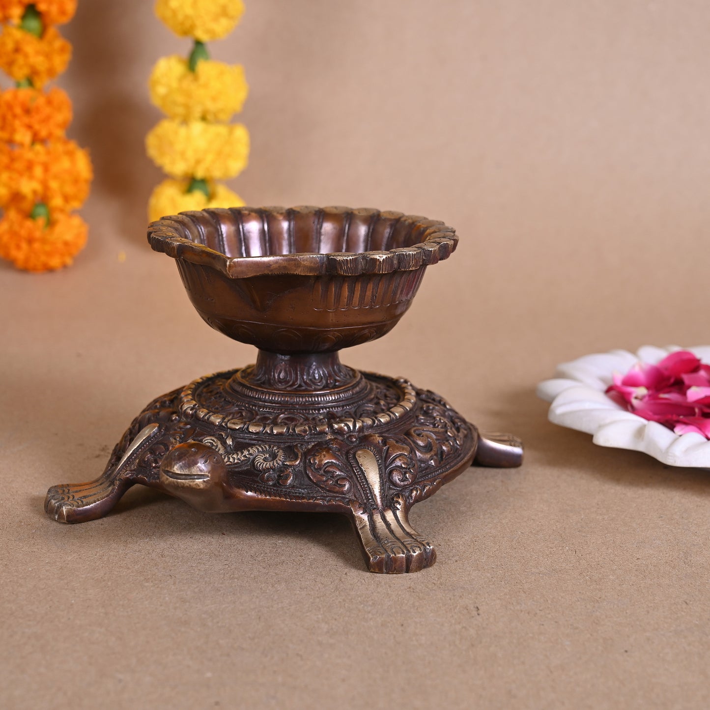 Brass Tortoise Diya ( 4" )
