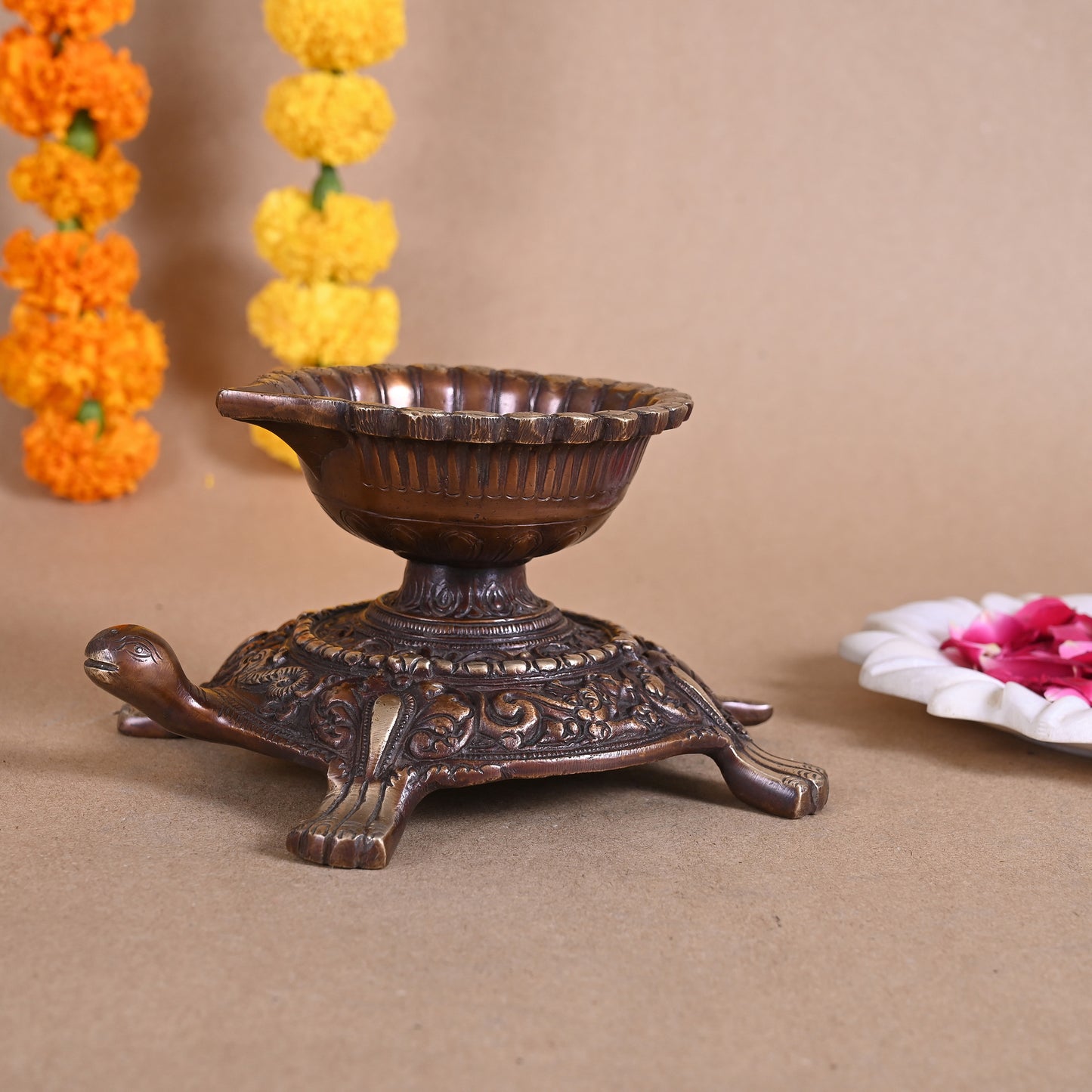 Brass Tortoise Diya ( 4" )