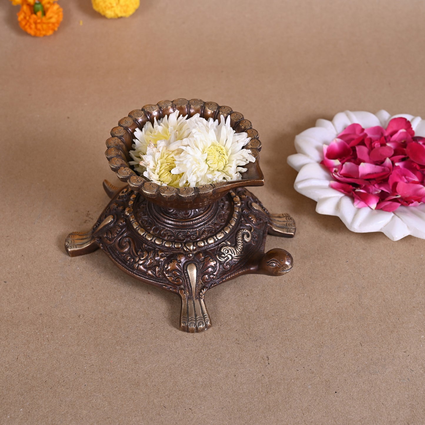 Brass Tortoise Diya ( 4" )