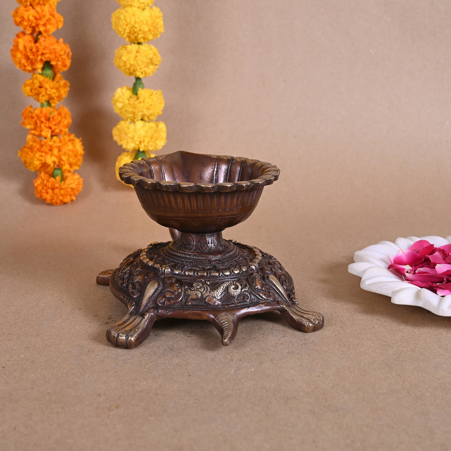 Brass Tortoise Diya ( 4" )
