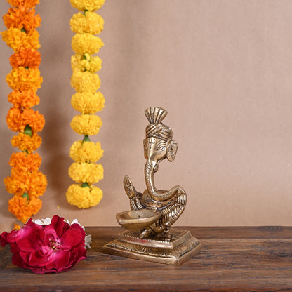 Brass Turban Ganesh (5.5")