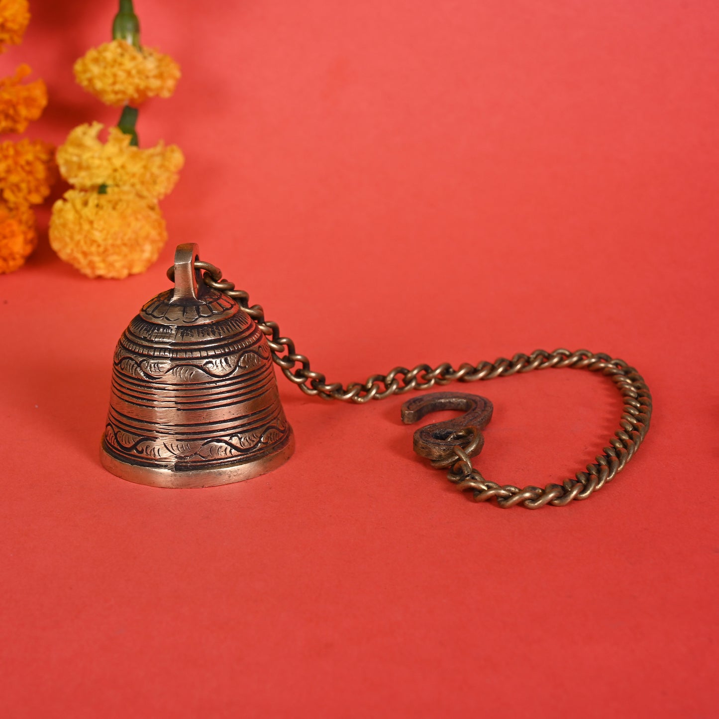 Handcarved Brass Bell ( 19.5" )