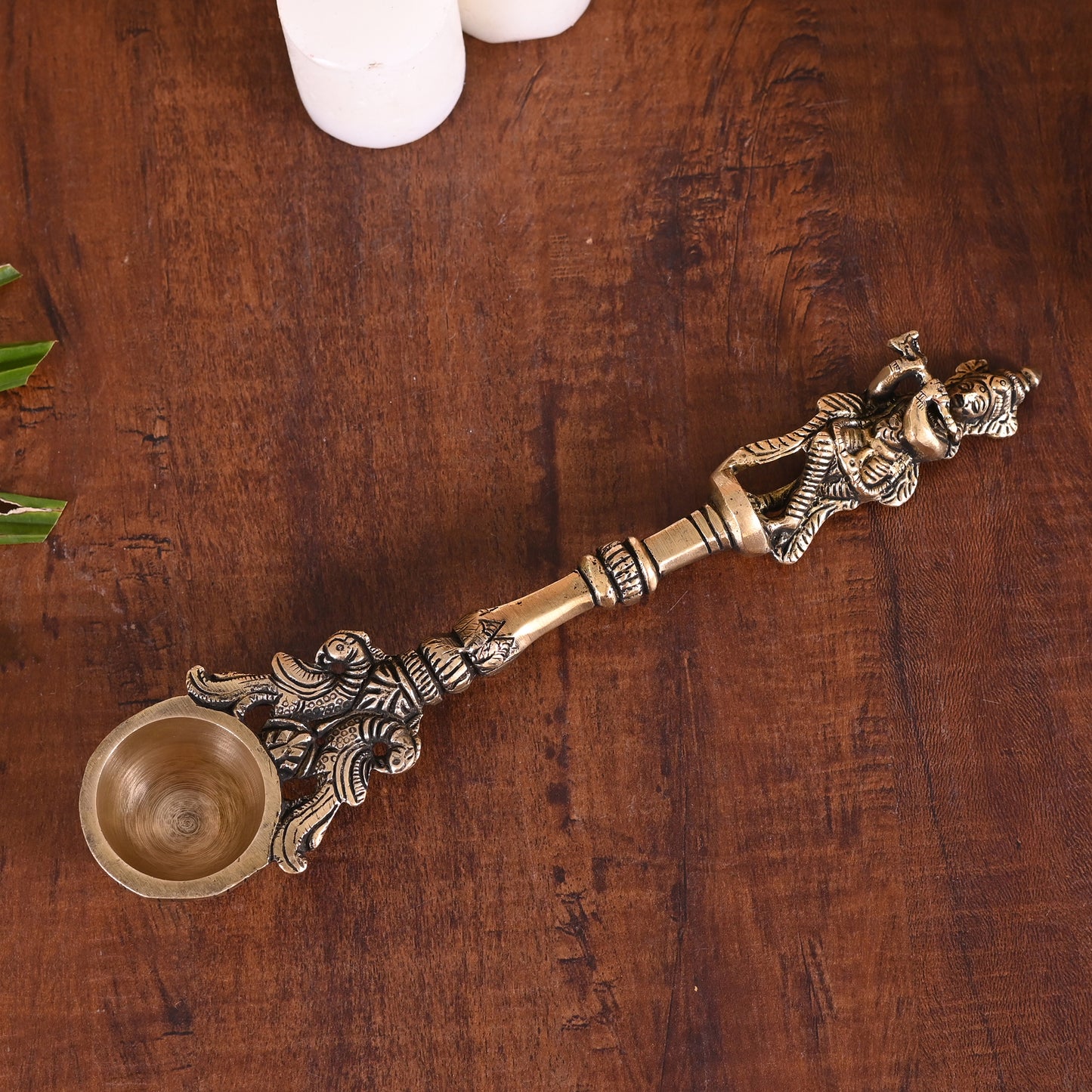 Brass Krishna Hawan Spoon ( 1" )