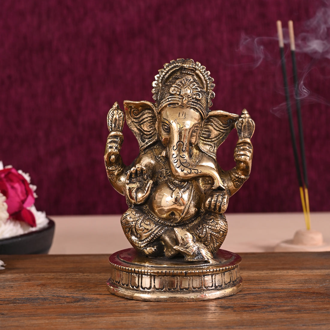 Brass Ganesh Idol (5.5" )