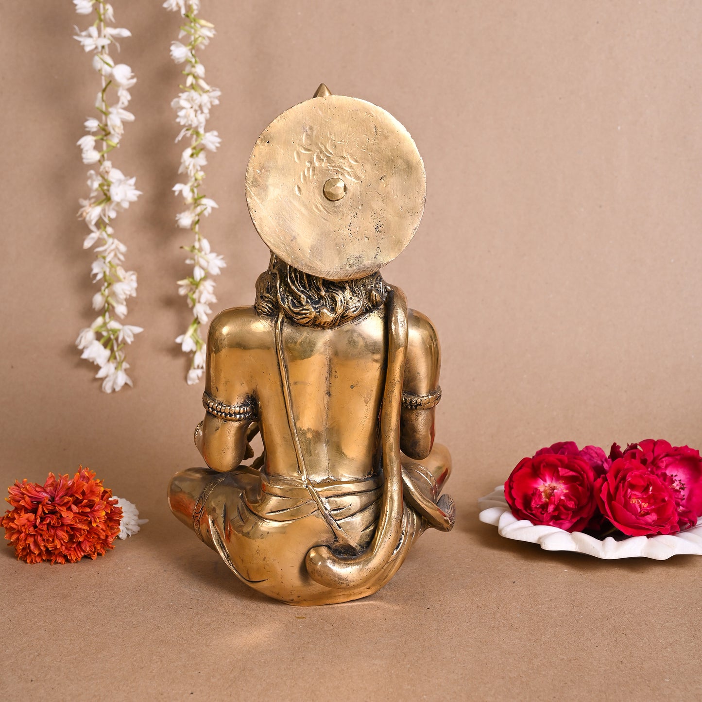 BRASS Hanuman Sitting Idol (11" )