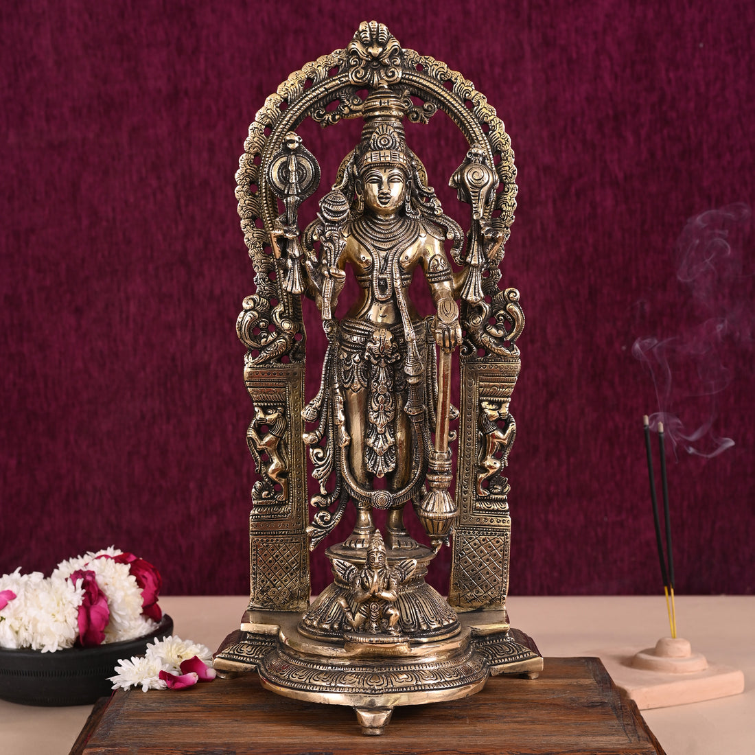 Handmade Brass Vishnu Idol ( 15" )