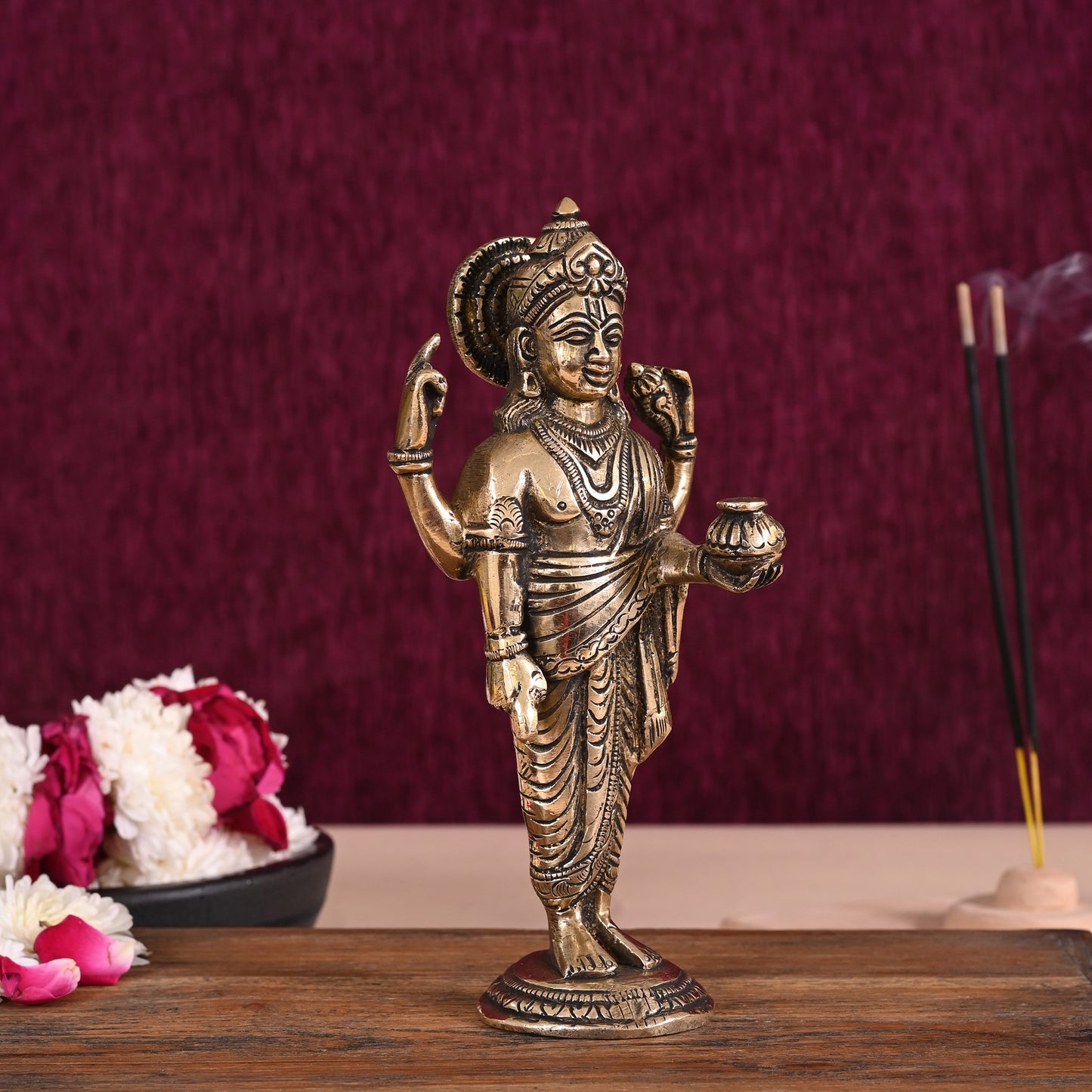 Brass Dhanvantari God Of Ayurveda ( 7.5" )