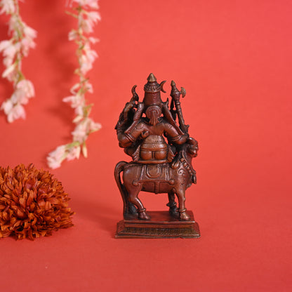 Copper Shiv Parvati ( 4" )