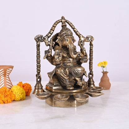 Brass Pooja Ganesh Idol (8.5")