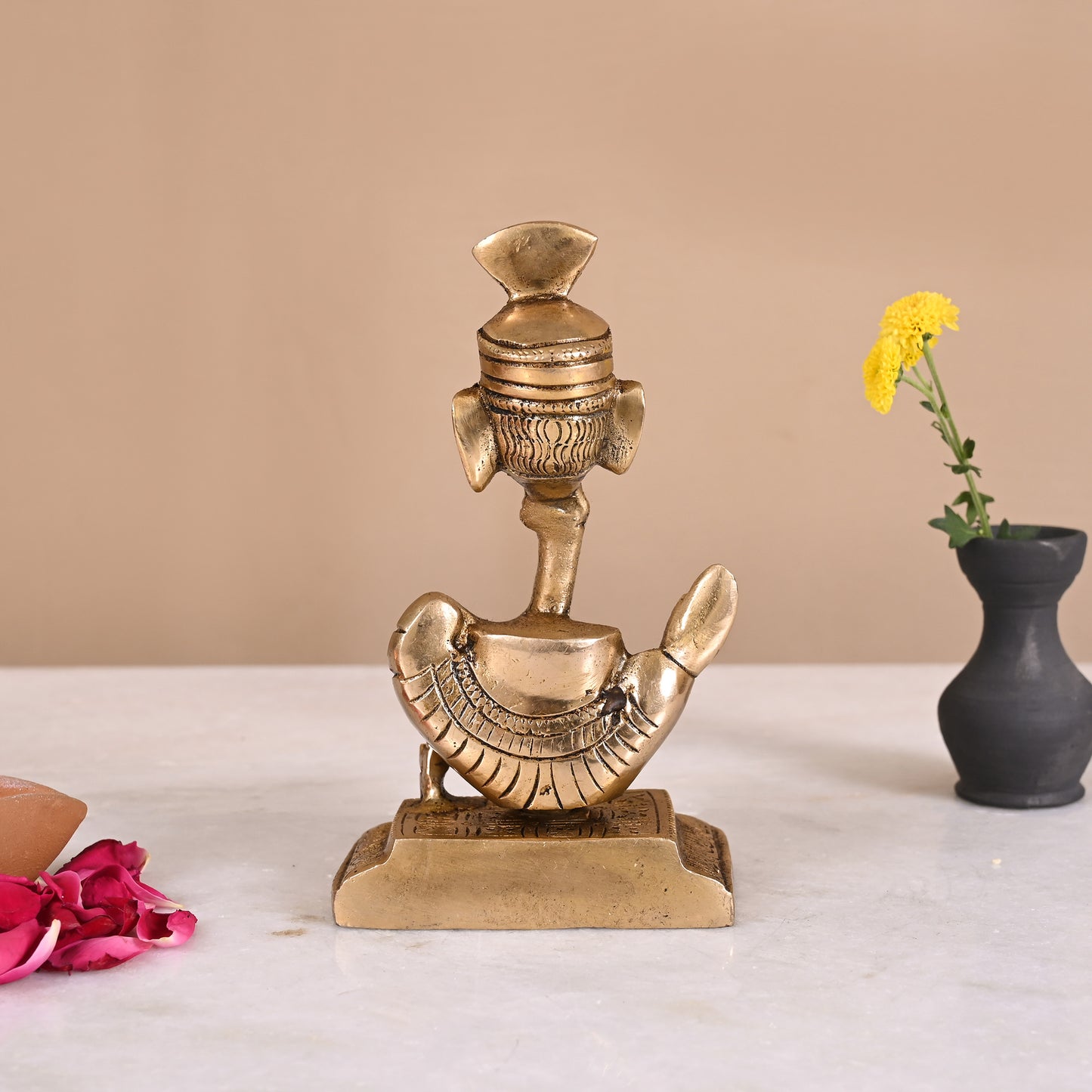 Brass Ganesh Statue with Diya ( 5.5" )