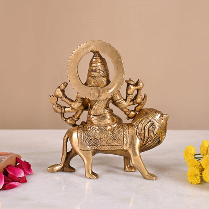 Maa Durga Brass Idol (6")