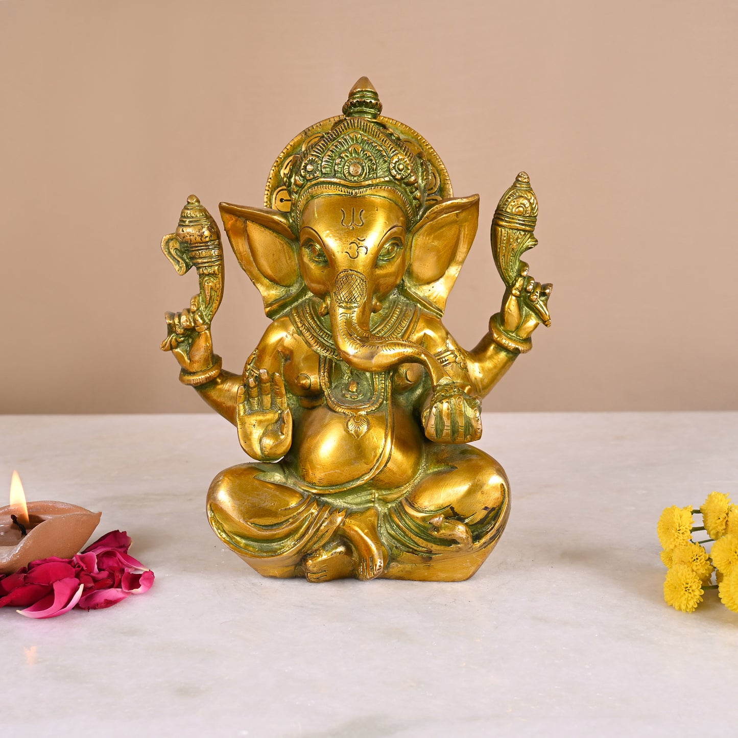 Brass Ganpati Murti (8")
