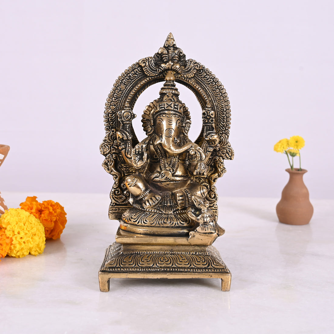 Brass Ganesh Murti (7.5")