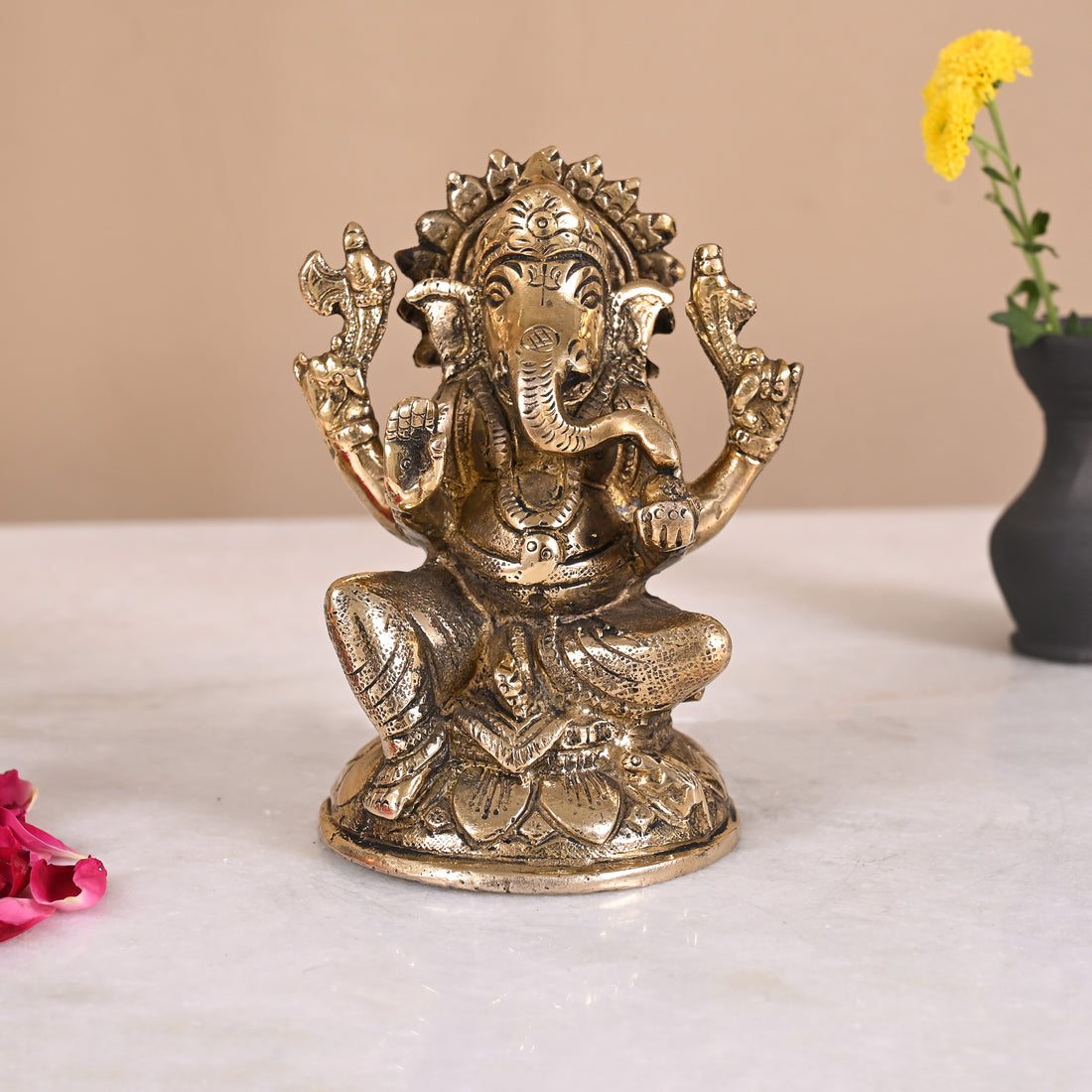 Brass Ganesha Statue (4")