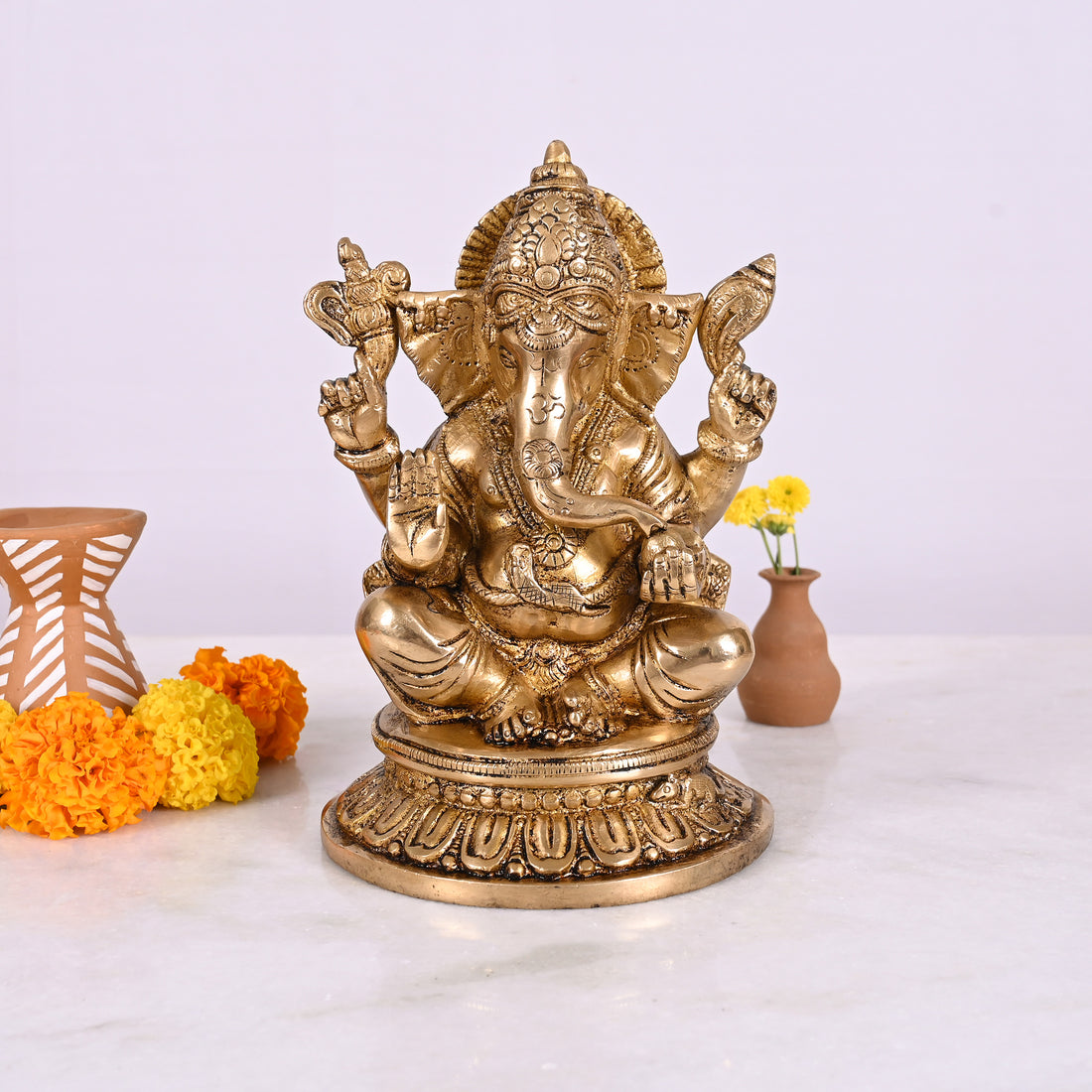 Brass Pooja Ganesh Idol (5")